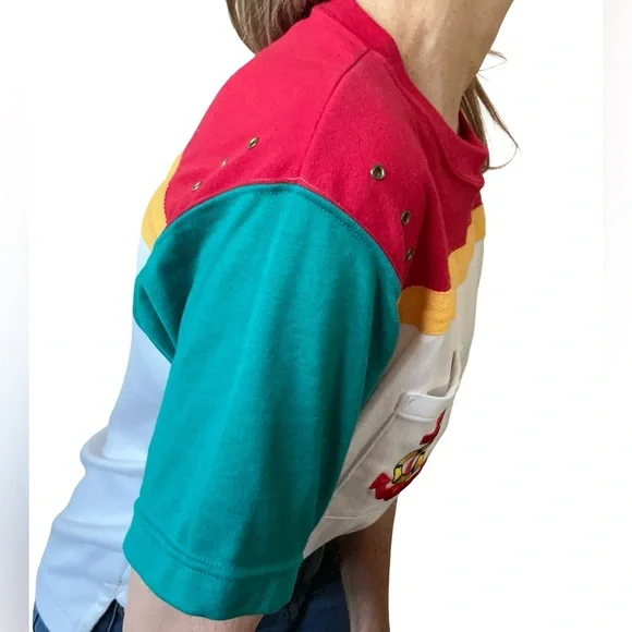 Vintage 1980’s RUSS Petites Red Anchor Pocket Graphic Thick T-Shirt Top Size M - Picture 6 of 7